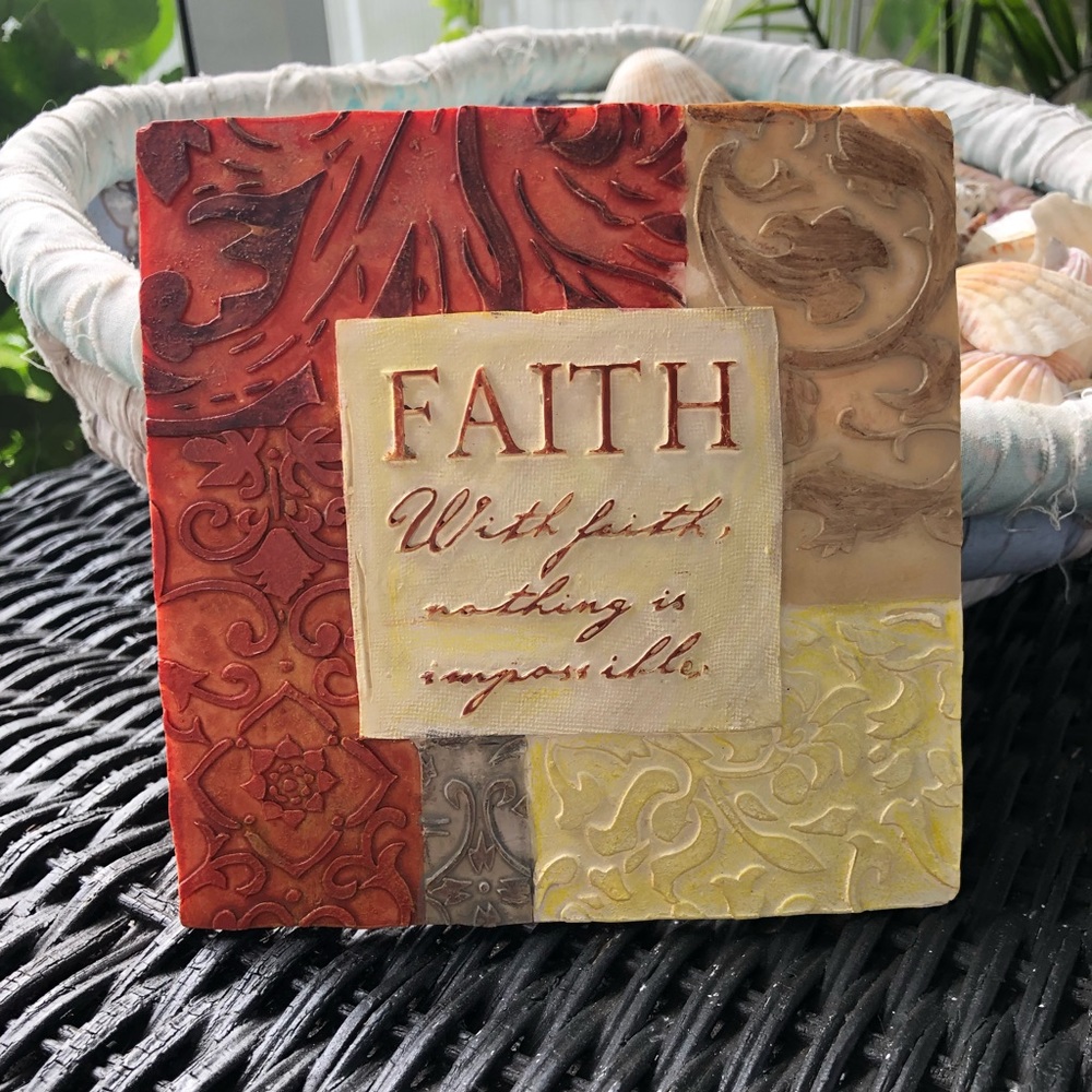 With FAITH Nothing is Impossible Plaque NEW HP